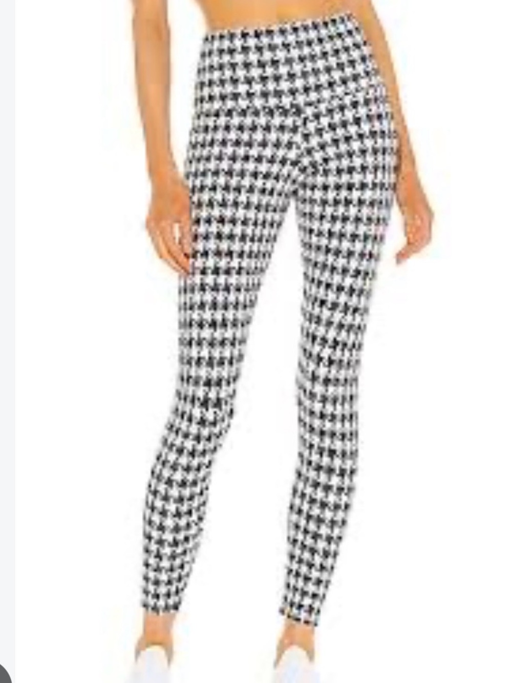 Onzie High-Waist Houndstooth Skinny Leggings - Black & White S/M